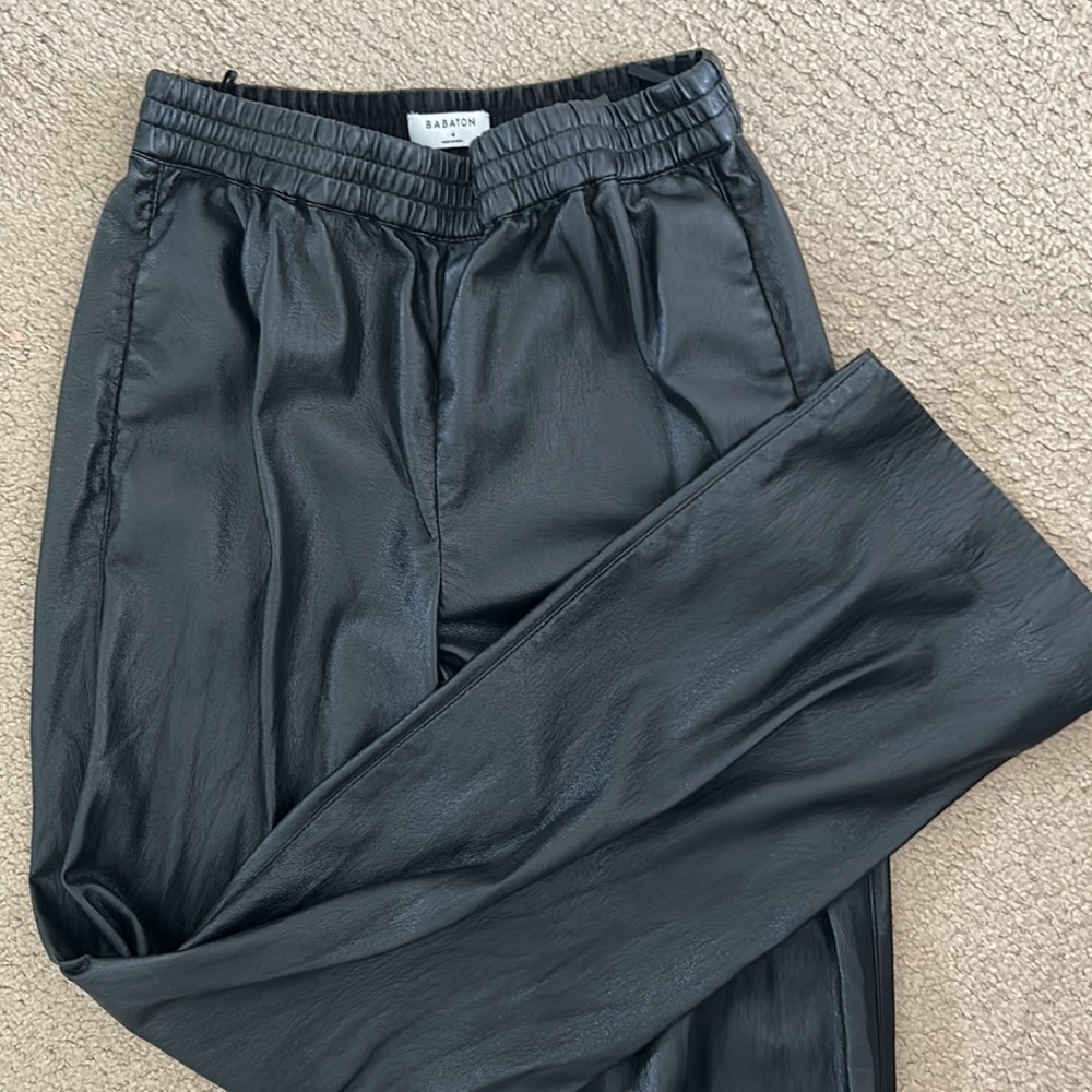 Aritzia Babaton black leather pants